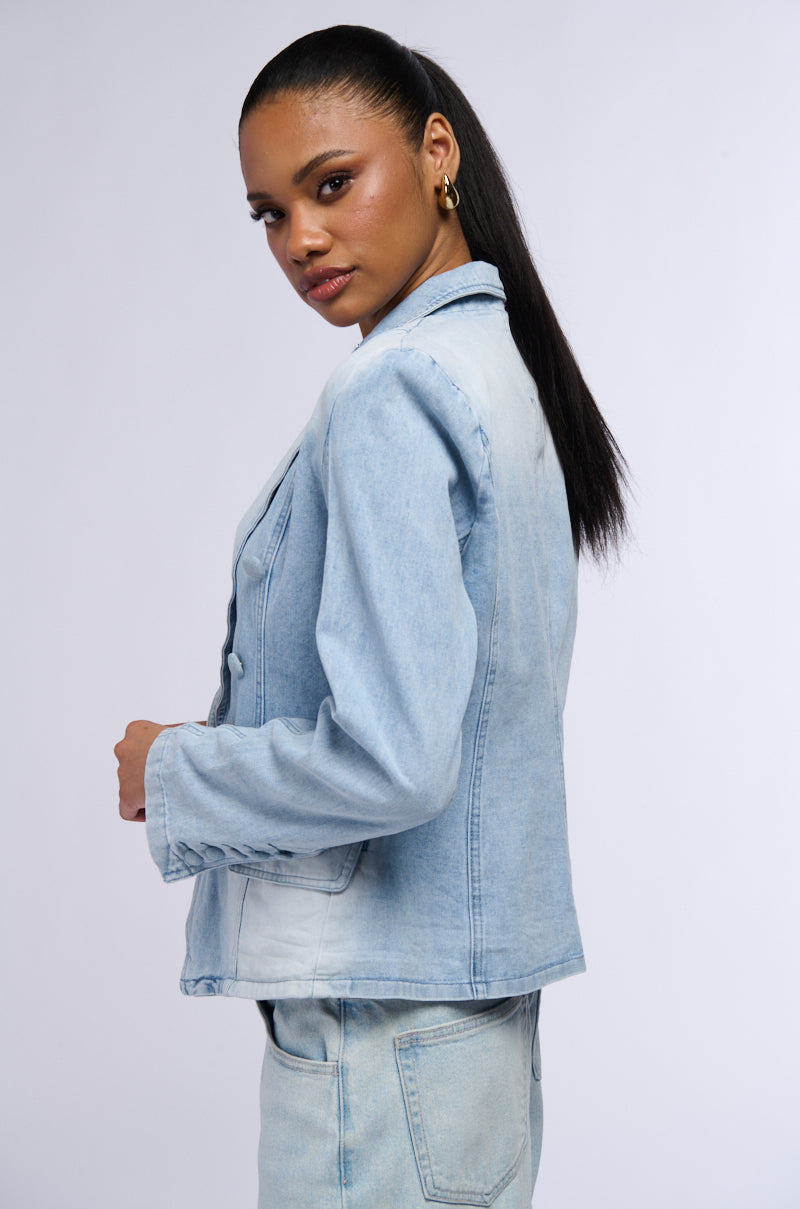 GOT IT TOGETHER DENIM BLAZER JACKET