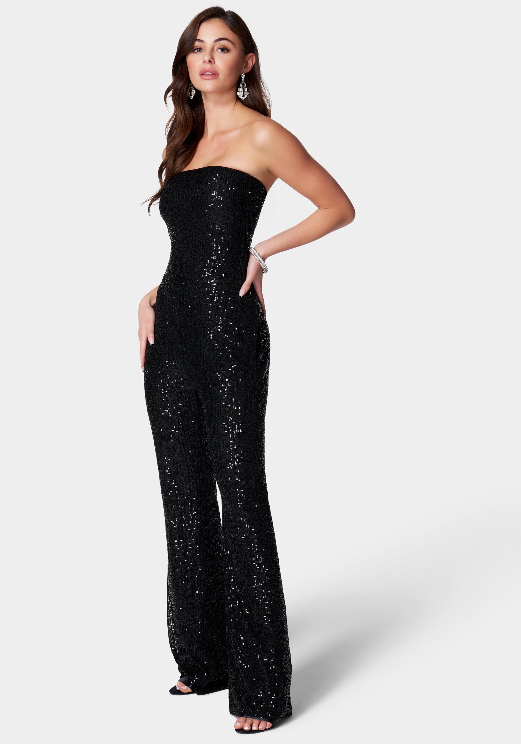 Strapless Sequin Jumpsuit