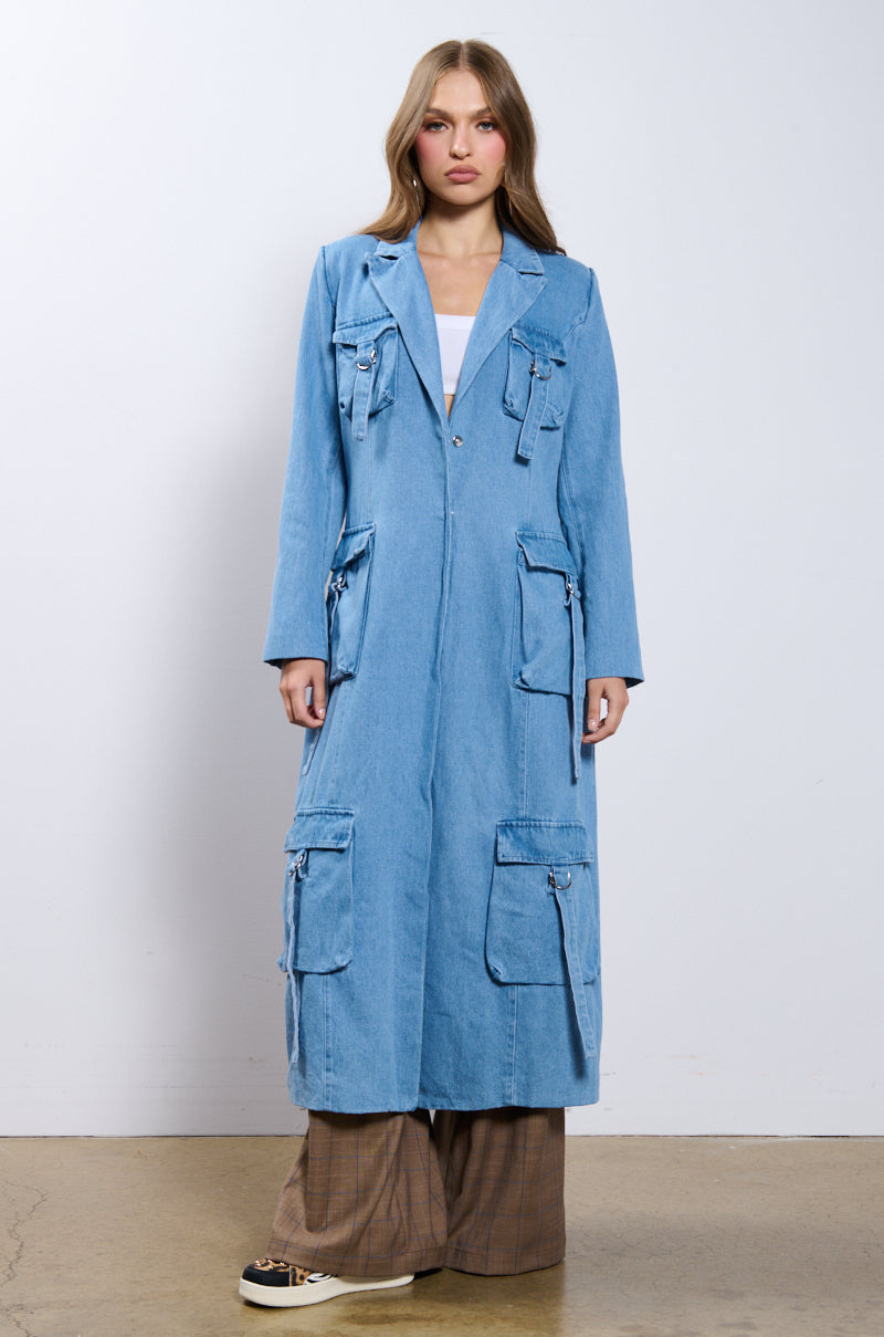 HIGH EXPECTATIONS DENIM TRENCH