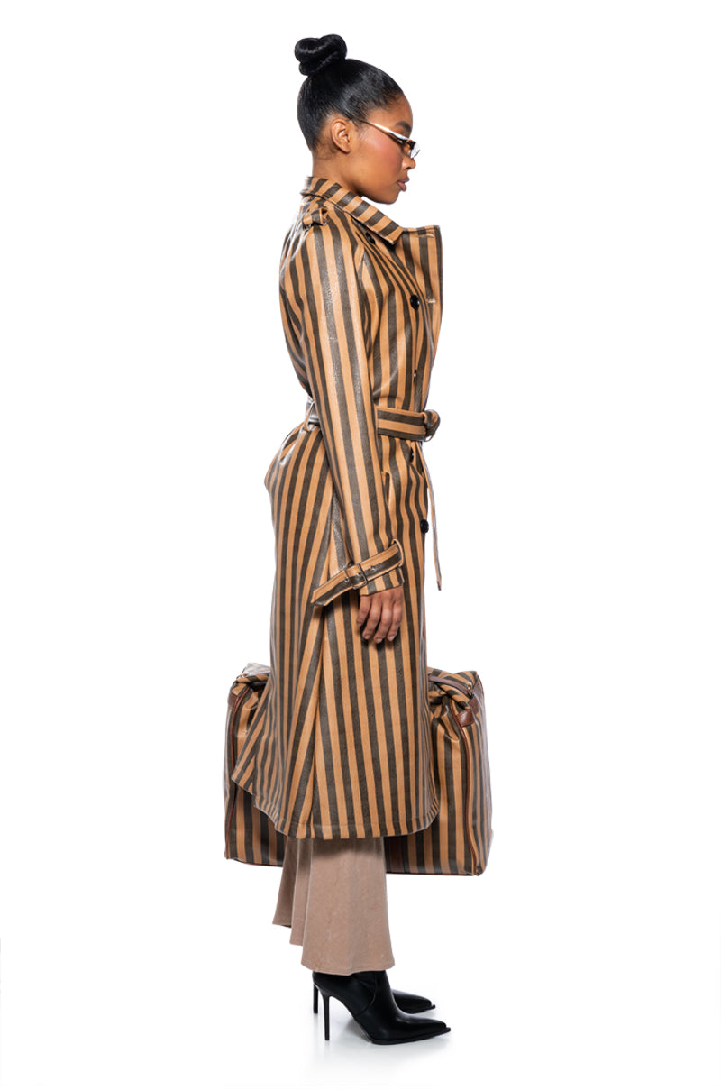 BLEEKER STREET STRIPE PU TRENCH