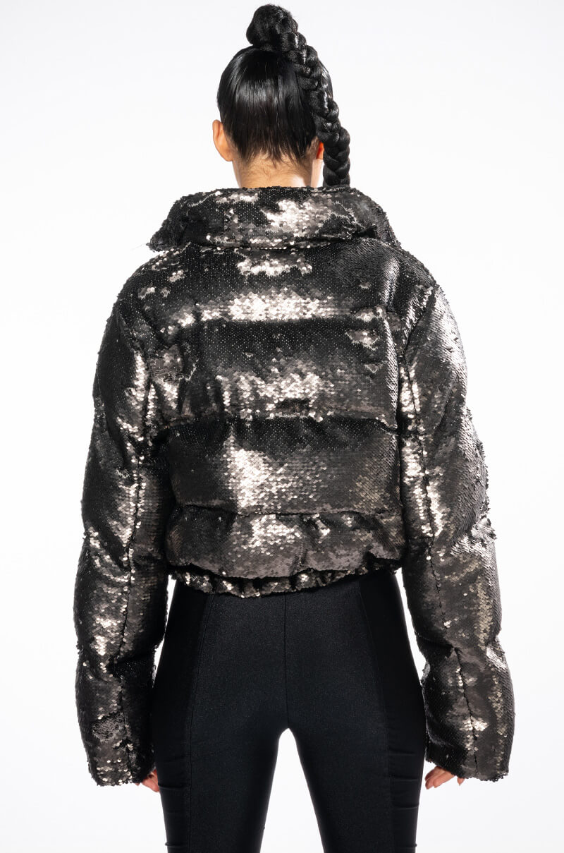 SILK ROAD SEQUIN PUFFER JACKET