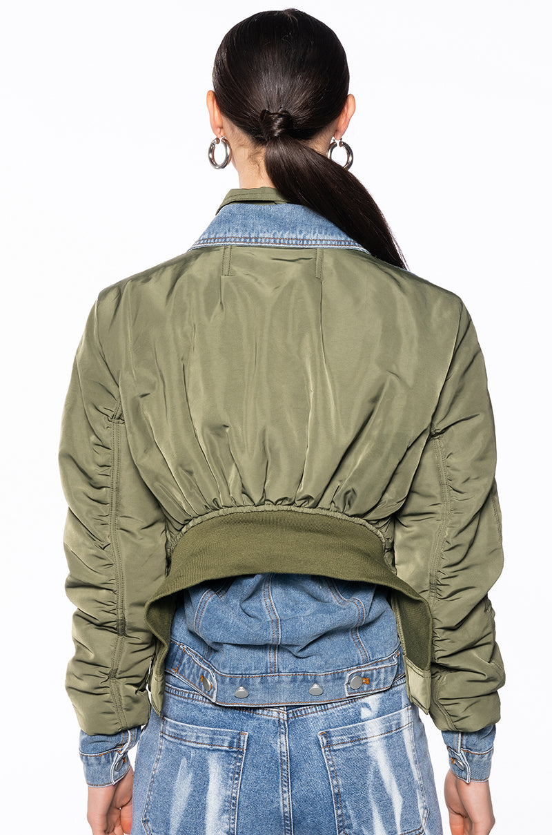 NYLON DENIM JACKET