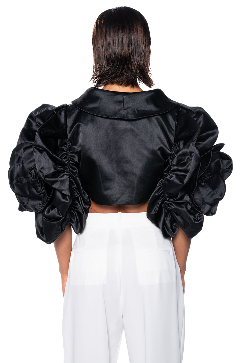 HOLIDAY PARTY BOLERO SCRUNCHED SLEEVE