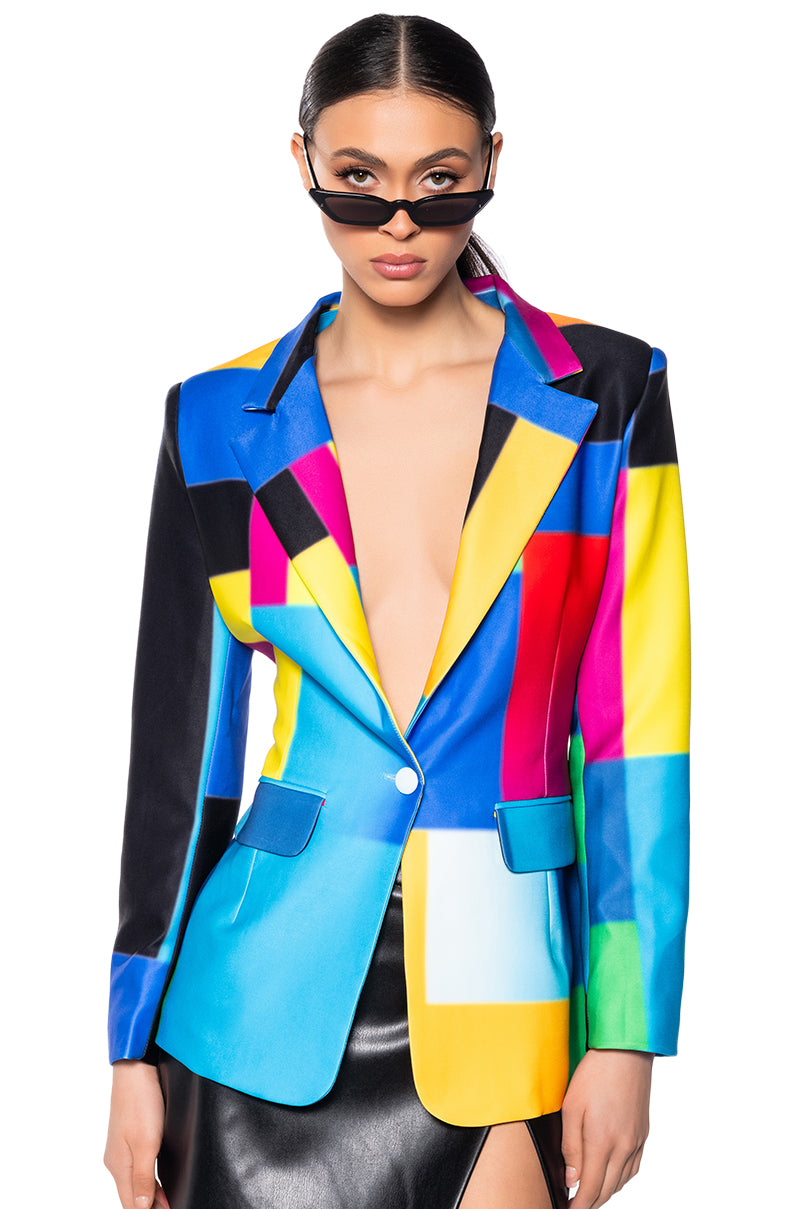 GEO ABSTRACT BLAZER