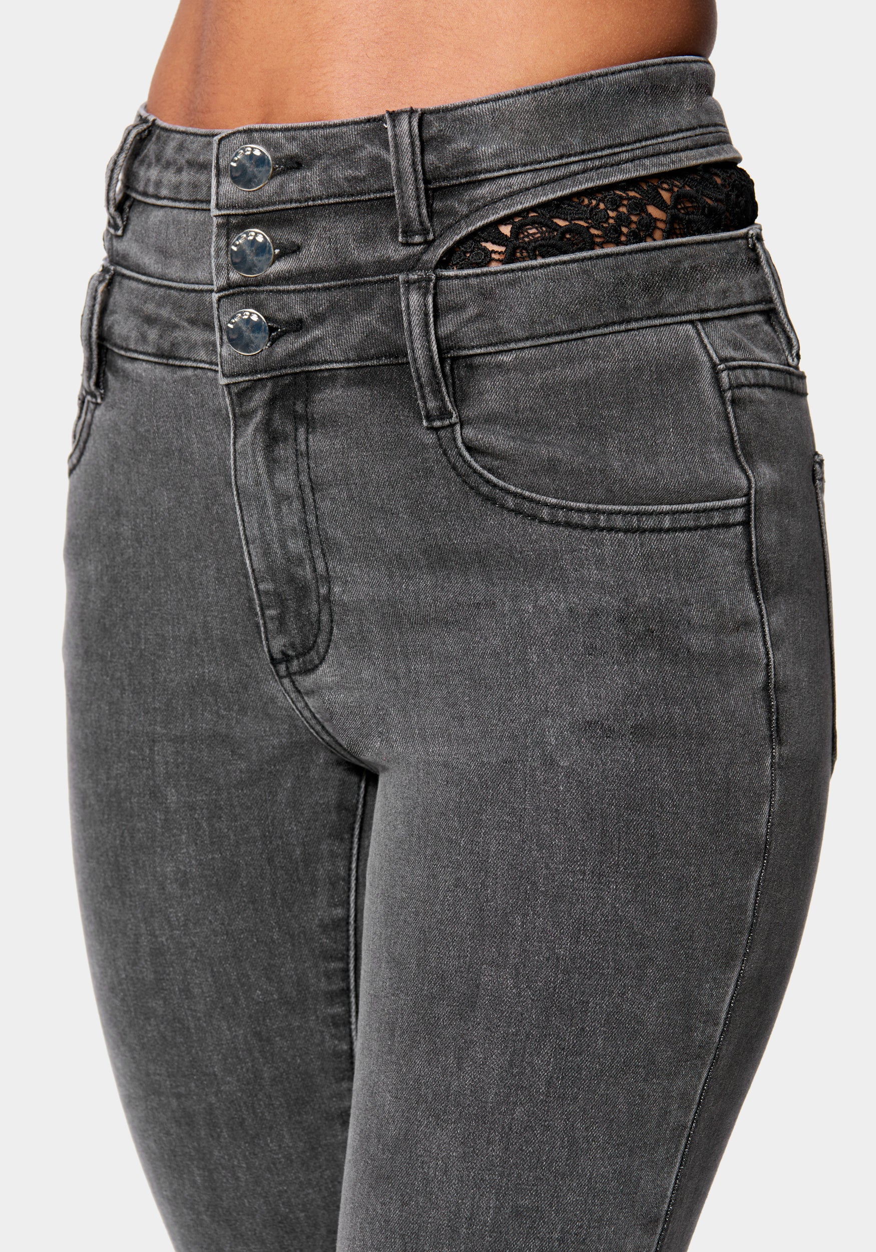 Lace Insert Skinny Jean