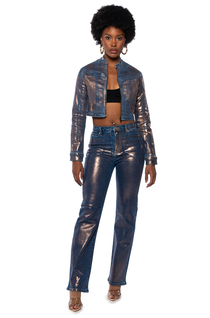 SHOW TIME METALLIC JEANS JACKET