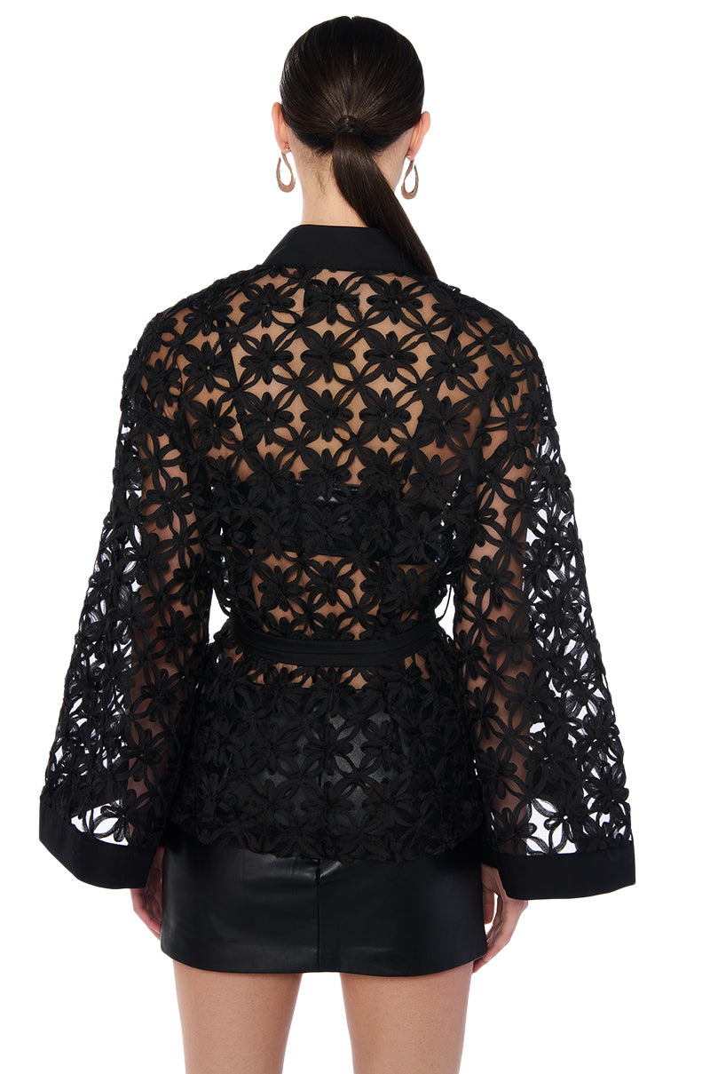 ENCHANTING BLACK LACED BLAZER