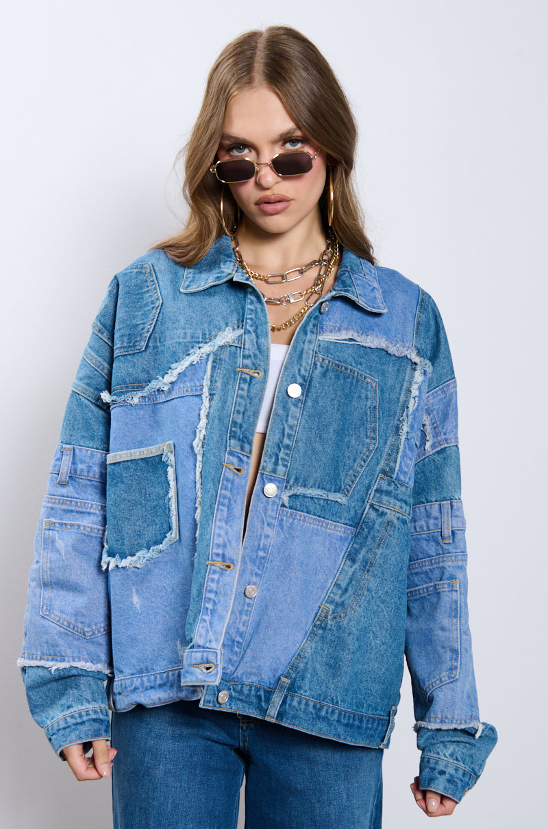 GEORGIA PATCHWORK DENIM JACKET