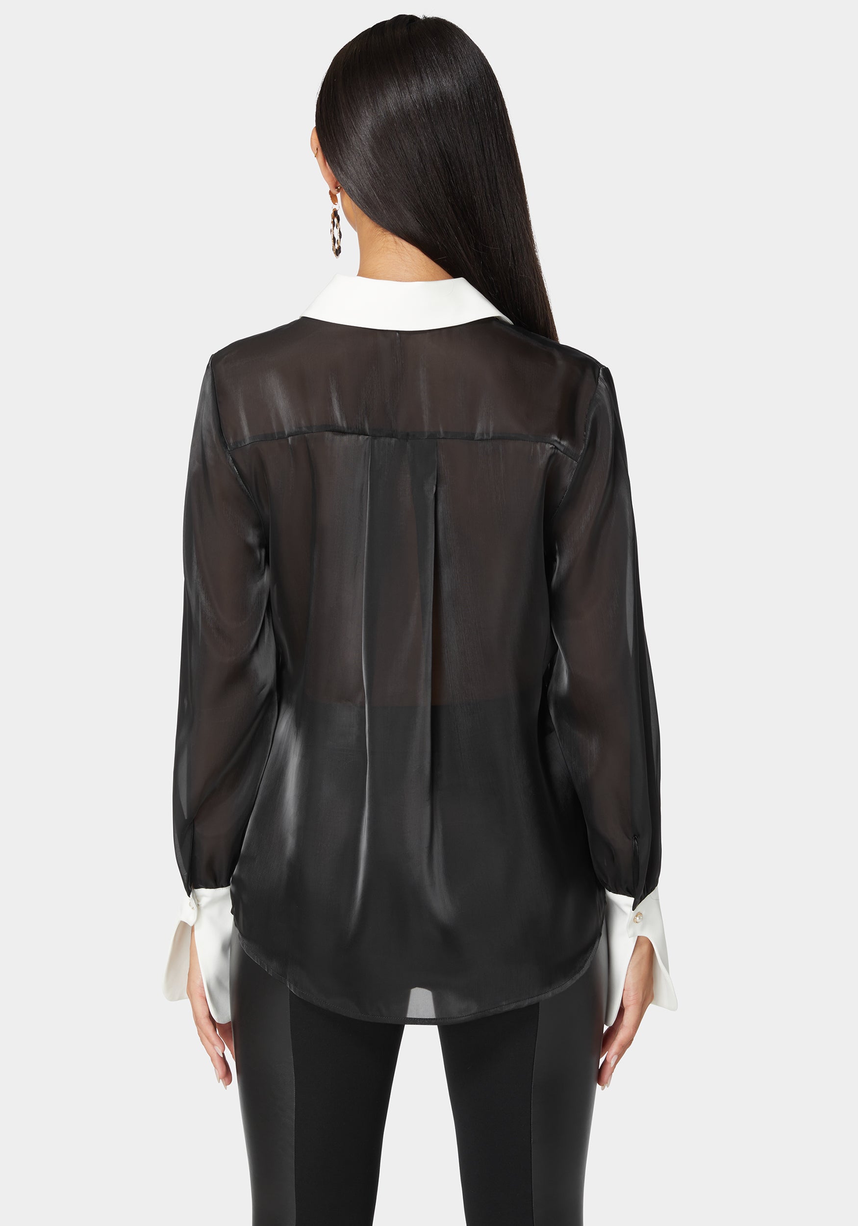 Liquid Chiffon Satin Combo Blouse