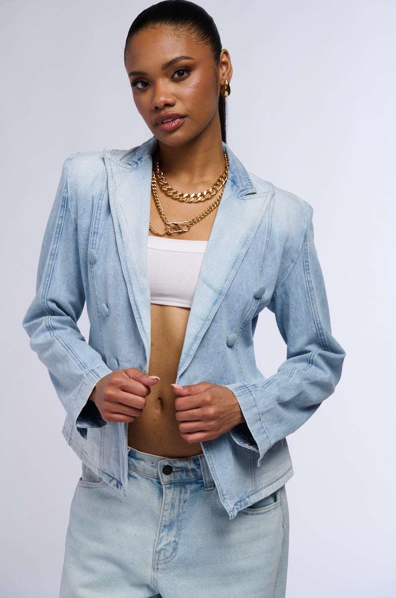 GOT IT TOGETHER DENIM BLAZER JACKET