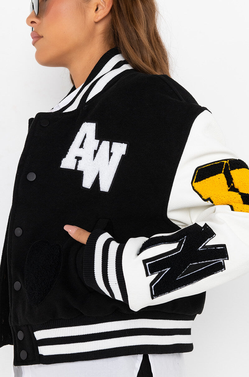 KEEP IT CLASSIC PATCH VARSITY JACKET