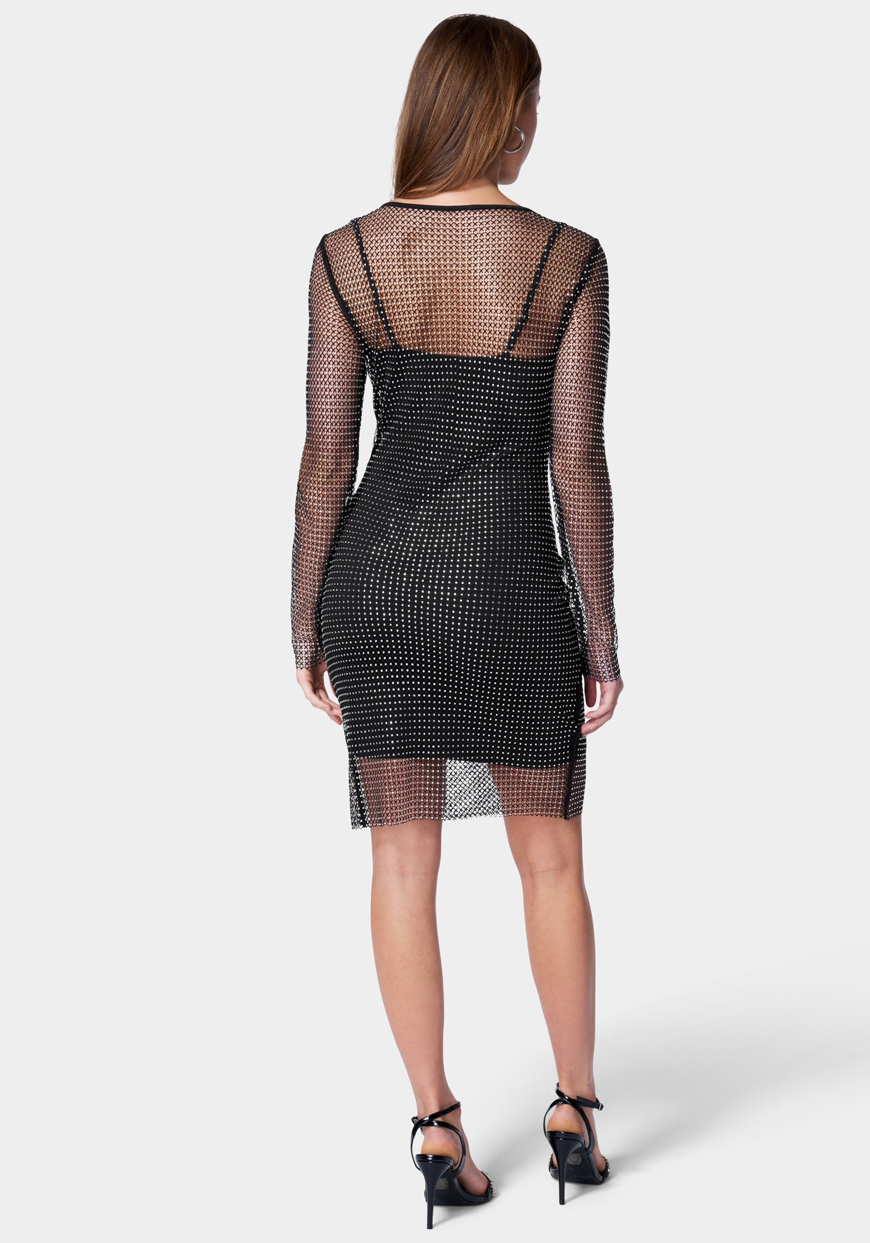 Diamante Crystal Mesh Mini Dress