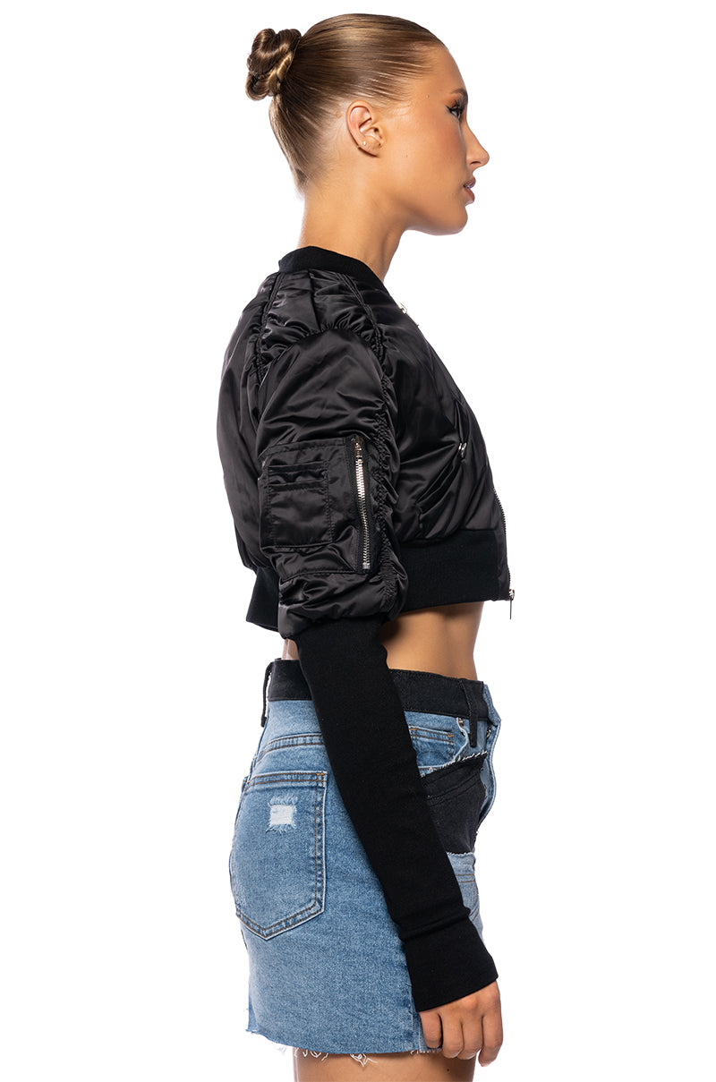 BABBS SKINNY ARM BOMBER JACKET