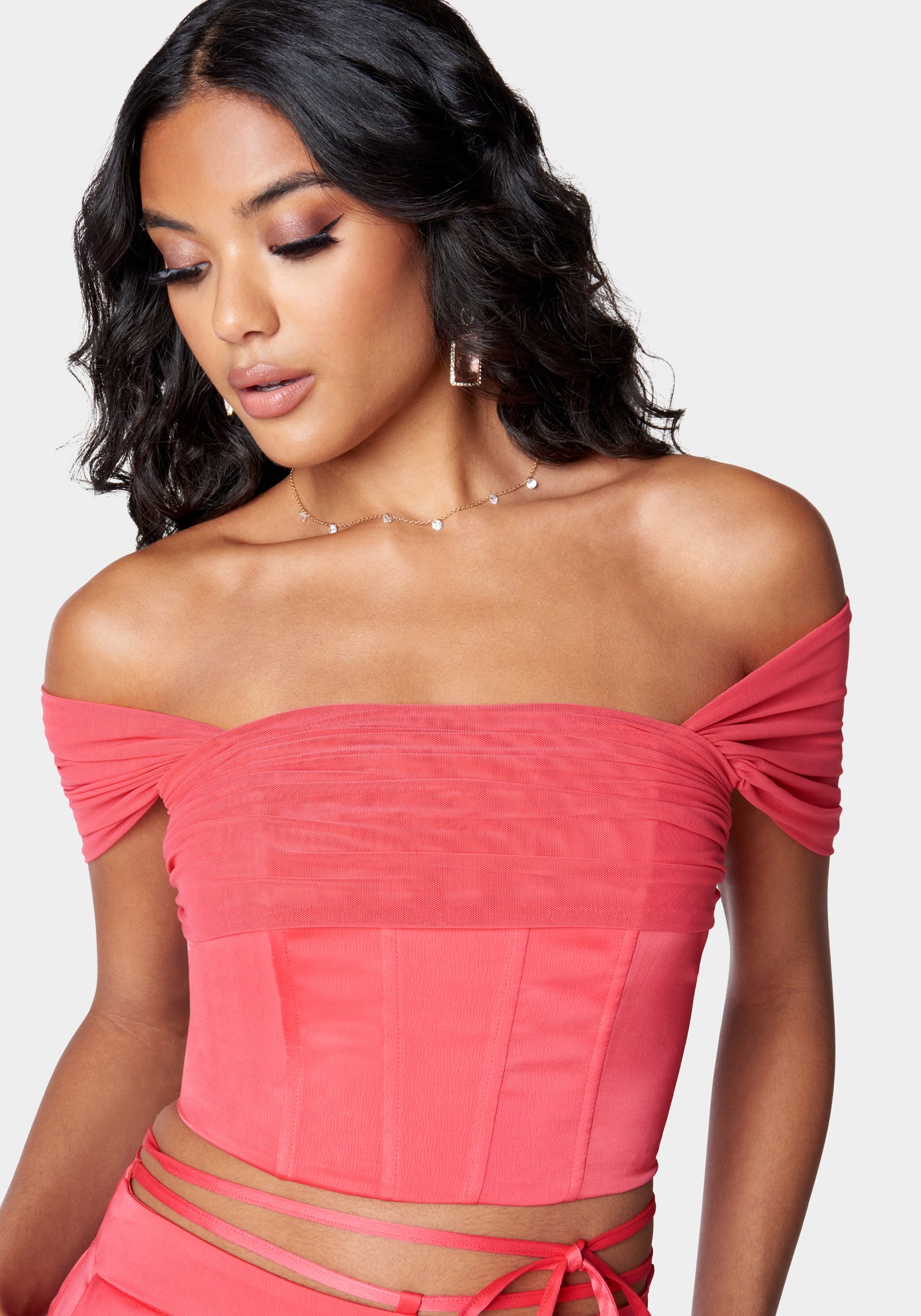 Off Shoulder Draped Corset Top