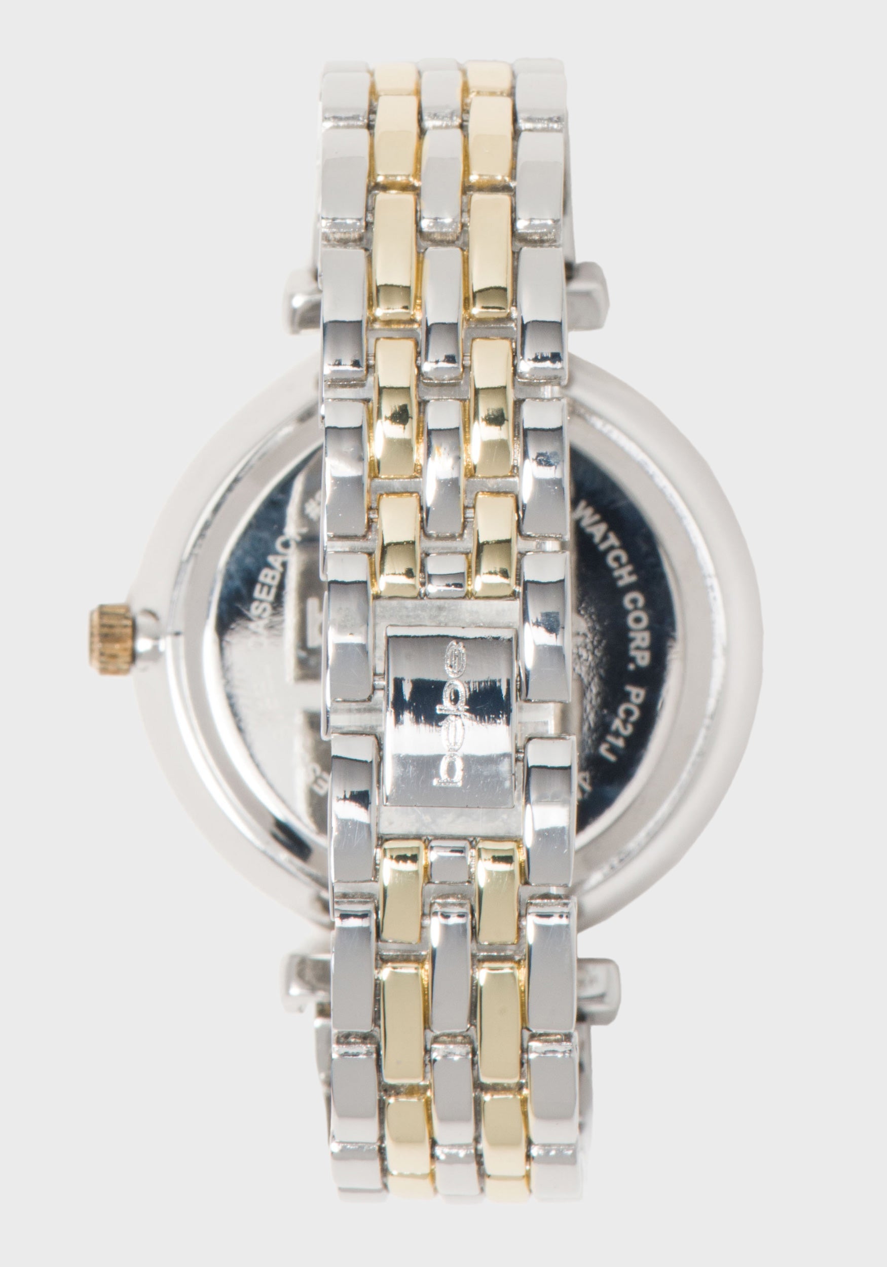 Two-Tone Gold & Silver Crystal Bezel Watch