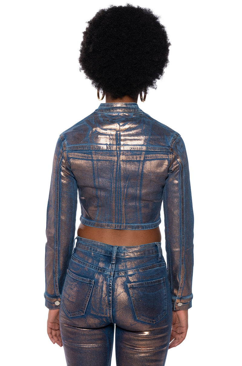 SHOW TIME METALLIC JEANS JACKET