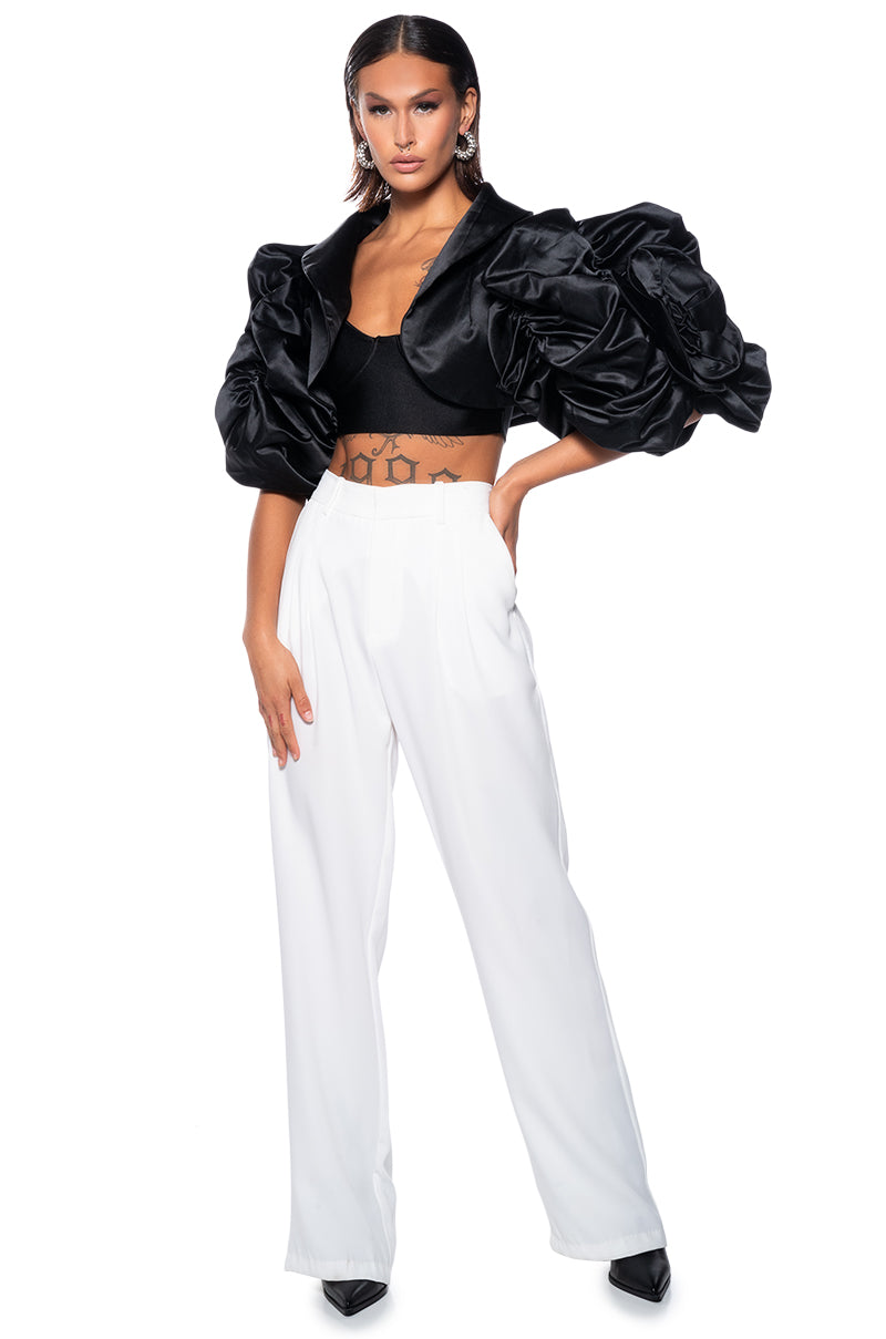 HOLIDAY PARTY BOLERO SCRUNCHED SLEEVE