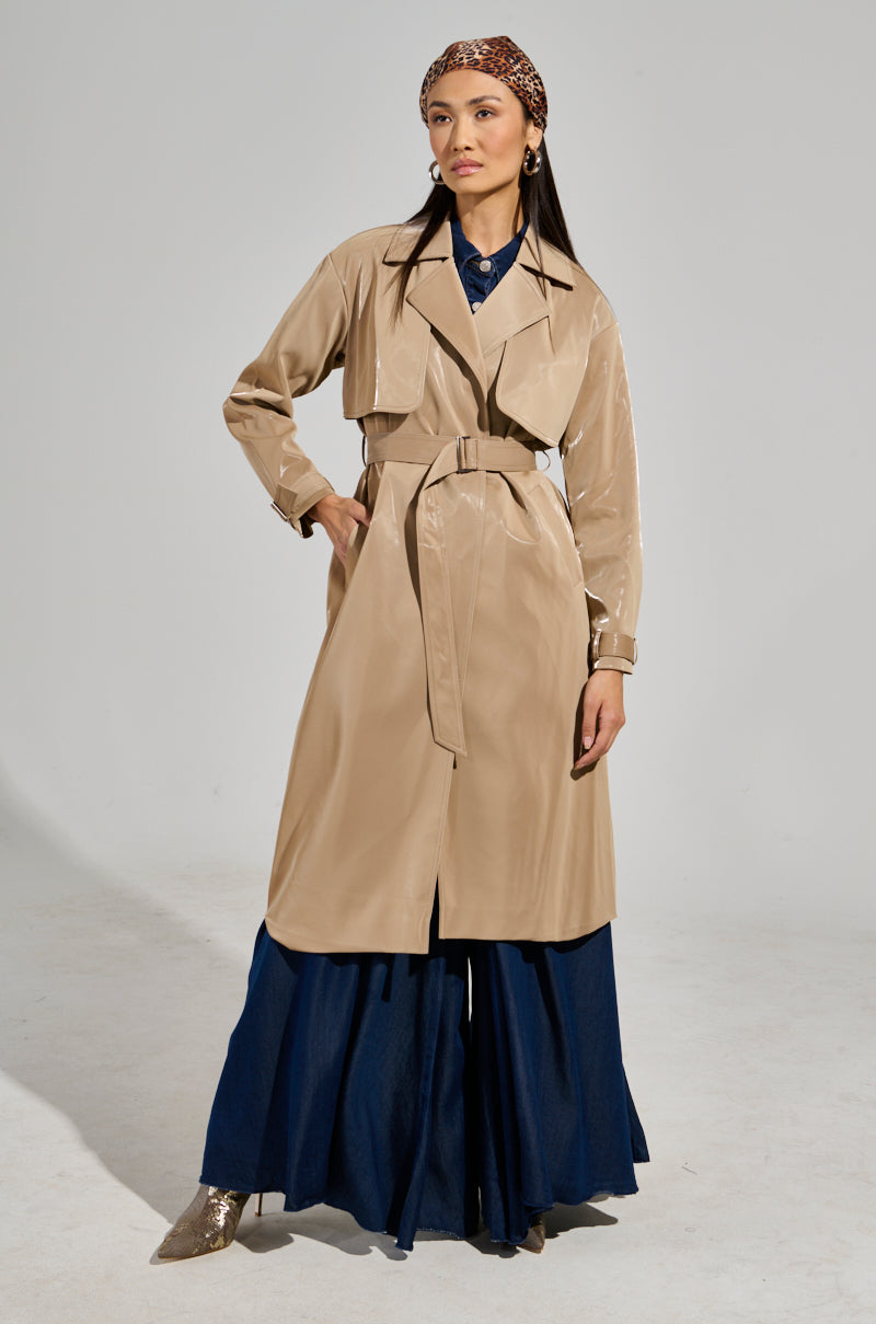 LEAH LO LIQUID VELVET TRENCH