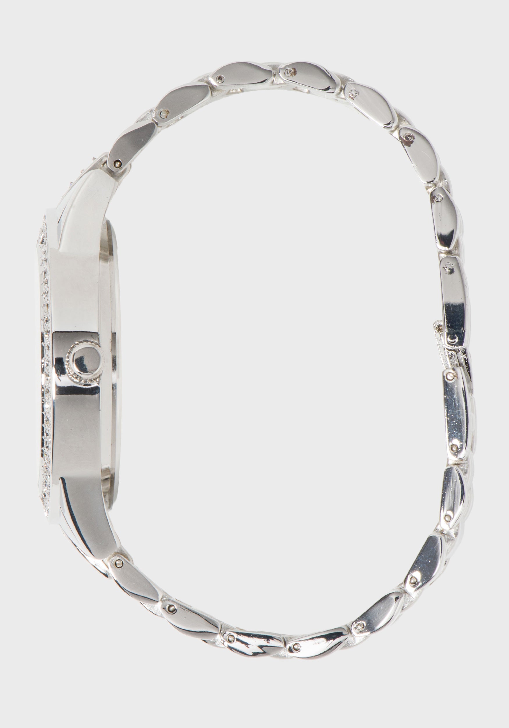 Silver Crystal Bezel Watch