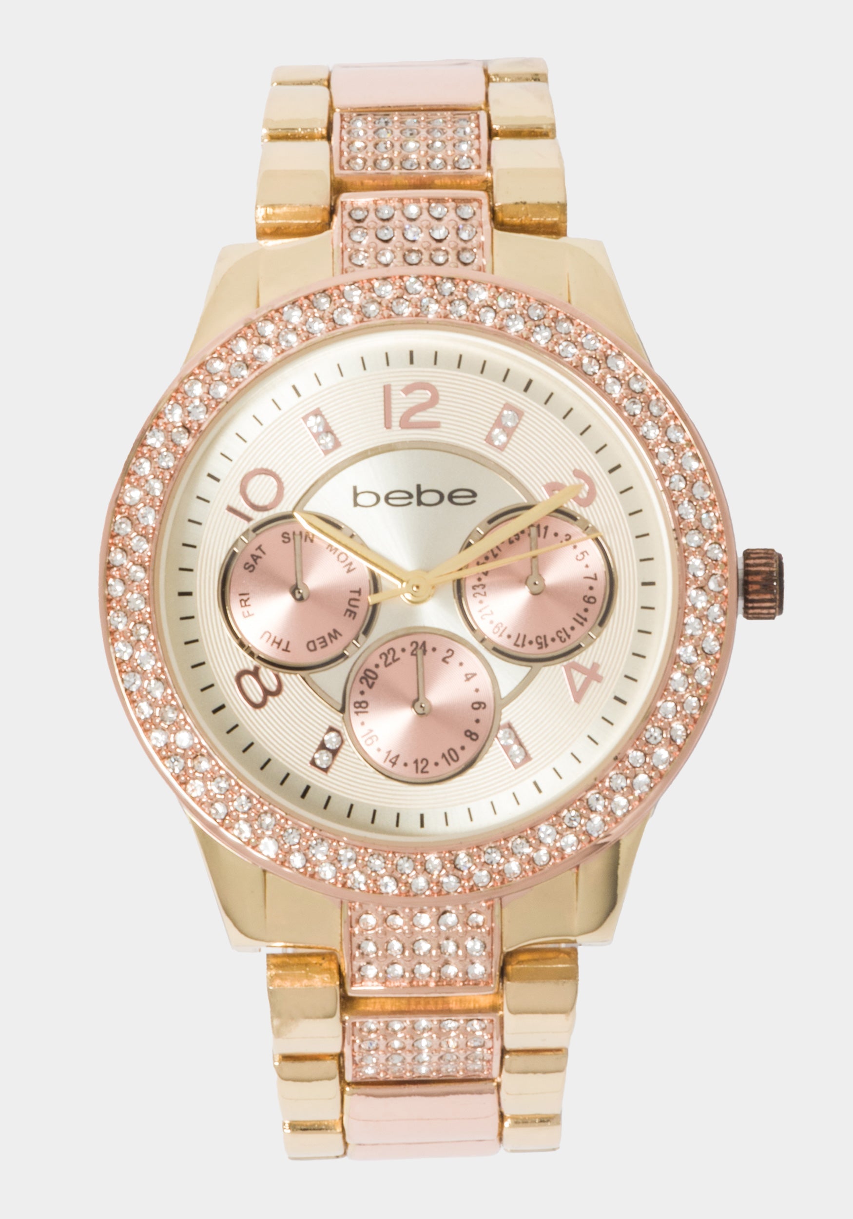 Rose Dial Crystal Bezel Watch