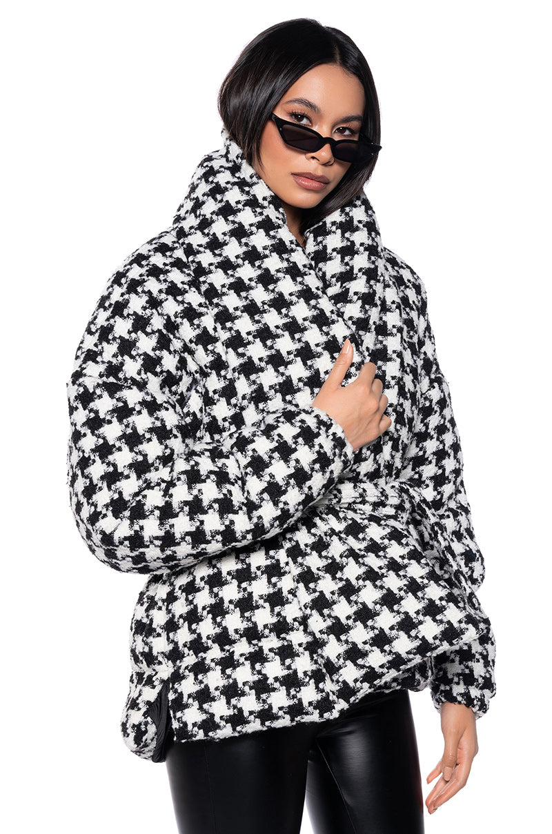 RIVE GAUCHE HOUNDSTOOTH PUFFER