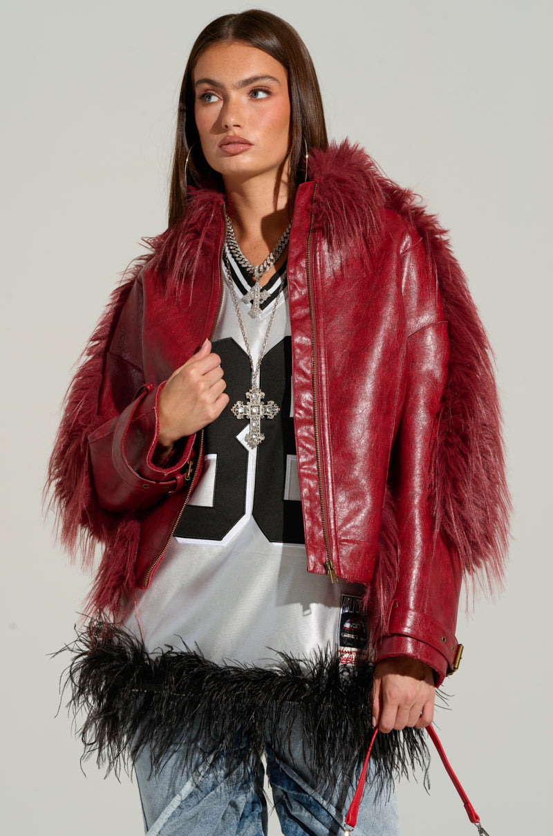 OVERZEALOUS FUR TRIM BOMBER