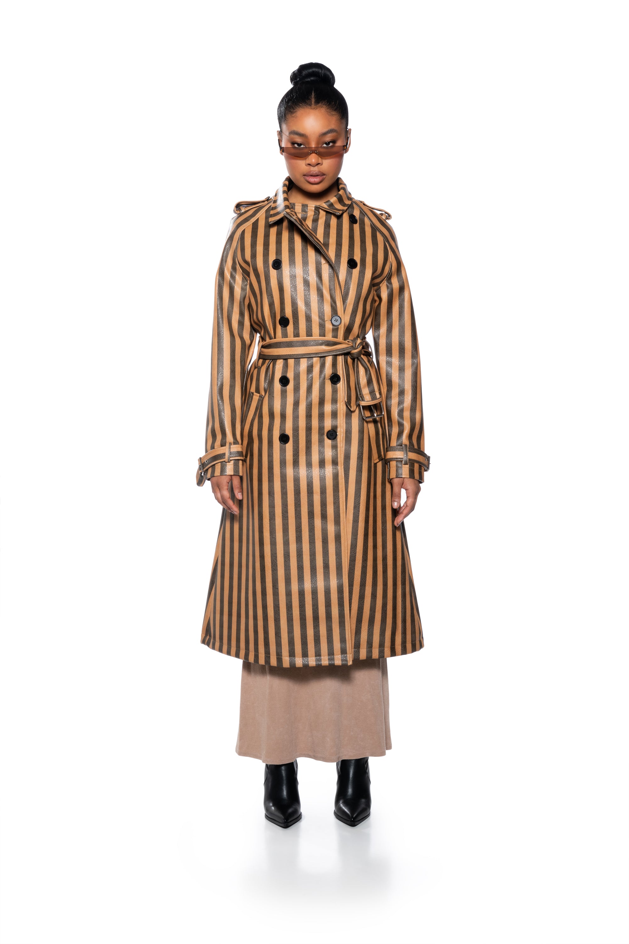 BLEEKER STREET STRIPE PU TRENCH