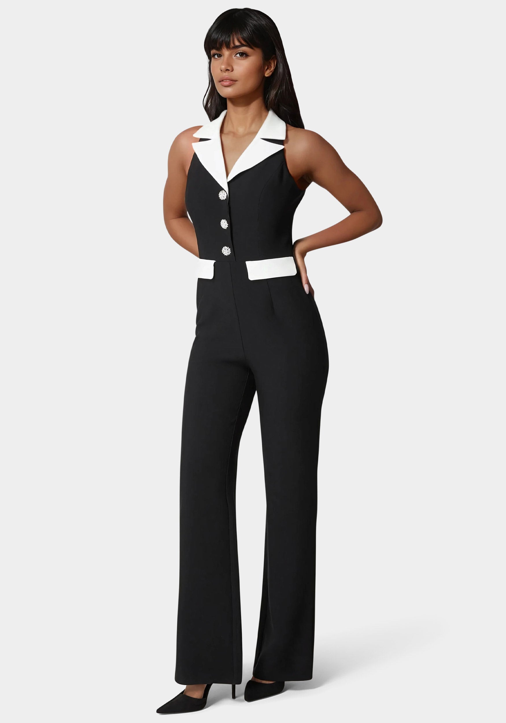 Tailored Straight Flared Jumpsuit