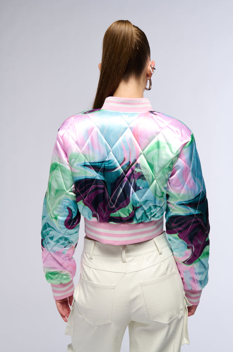 HEART TO HEART SATIN BOMBER