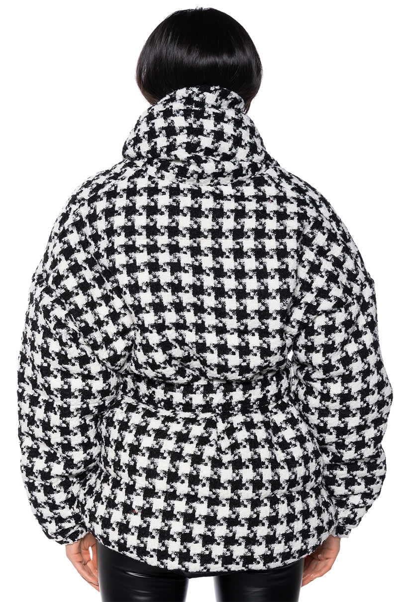 RIVE GAUCHE HOUNDSTOOTH PUFFER