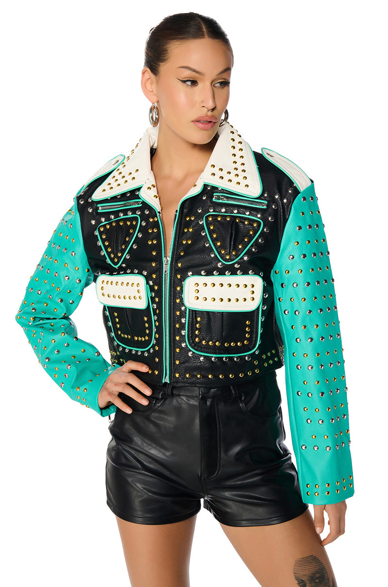 WILD WEST STUDDED MOTO JACKET