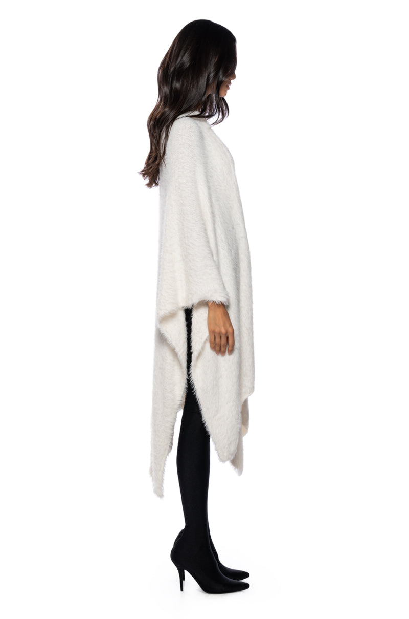 COZY TAPE KNIT PONCHO