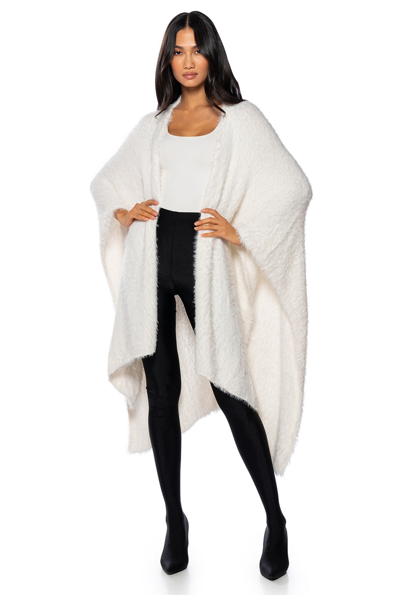 COZY TAPE KNIT PONCHO