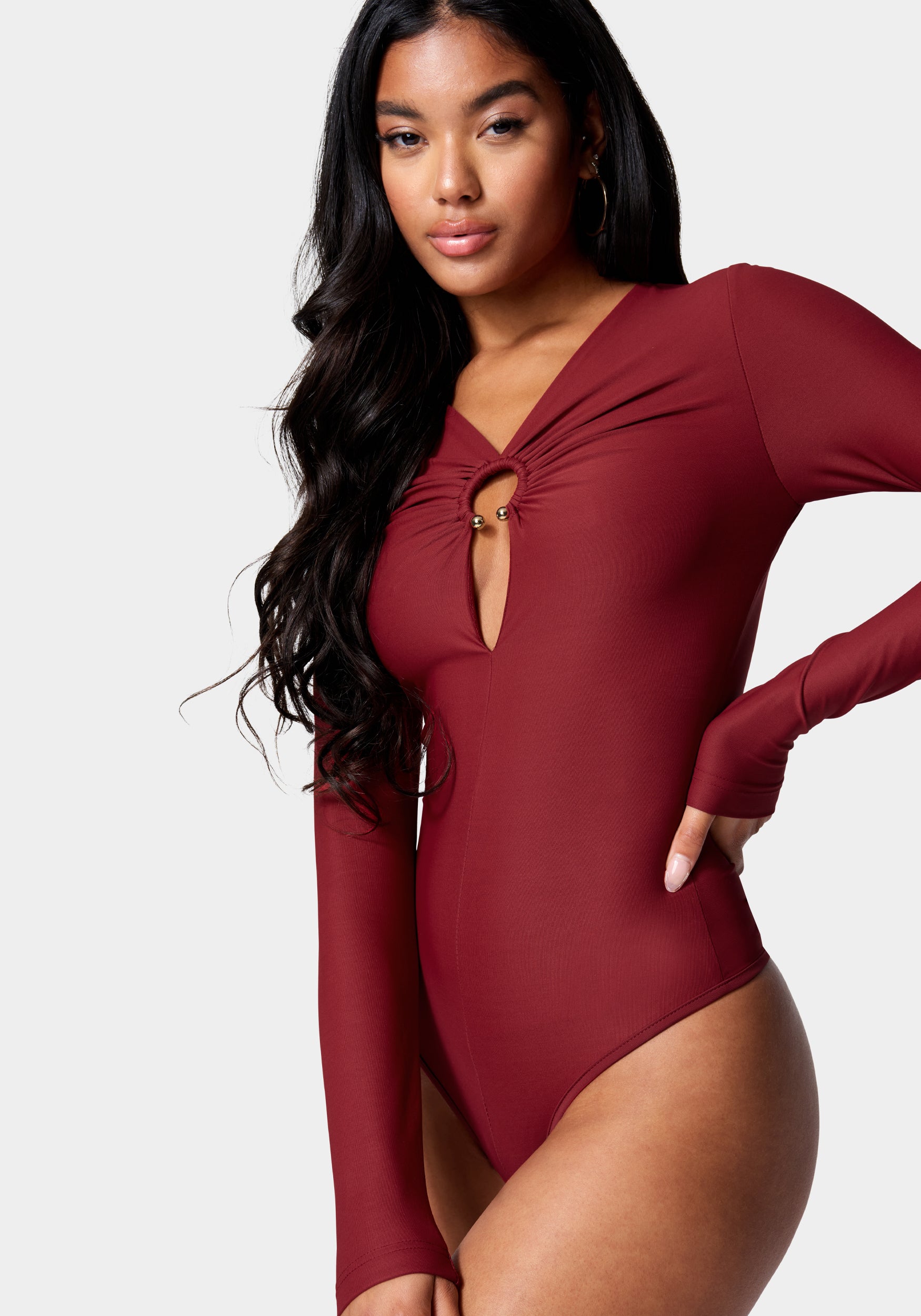 Ring Detail Long Sleeve Bodysuit