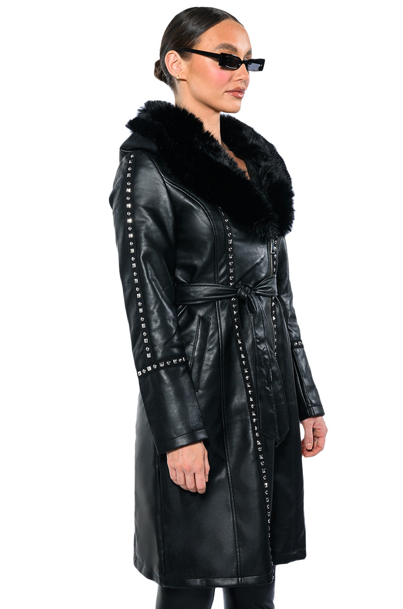 UPTOWN GIRL FUR COLLAR COAT