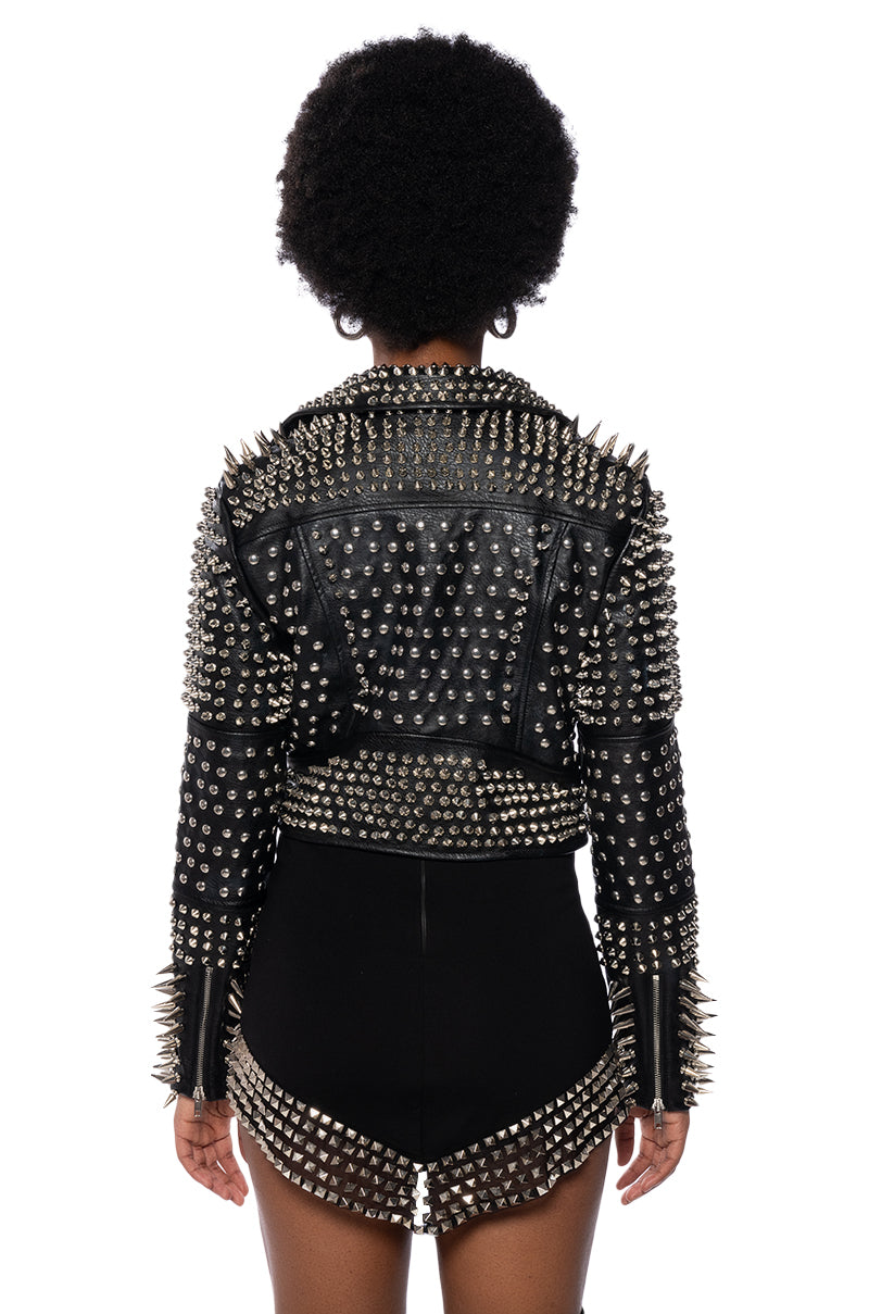 AZALEA WANG ALL OUT LUCIFER STUD MOTO JACKET