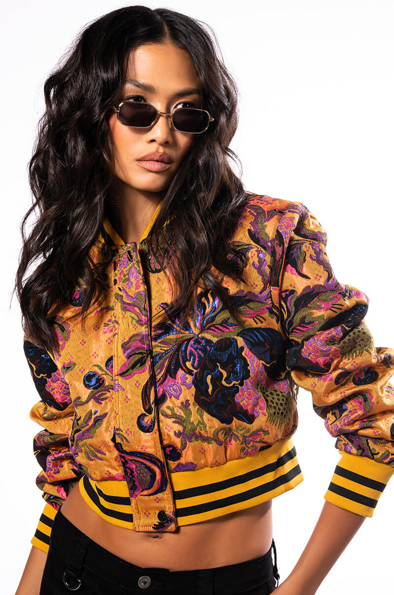 BROCADE TAPESTRY VARSITY BOMBER