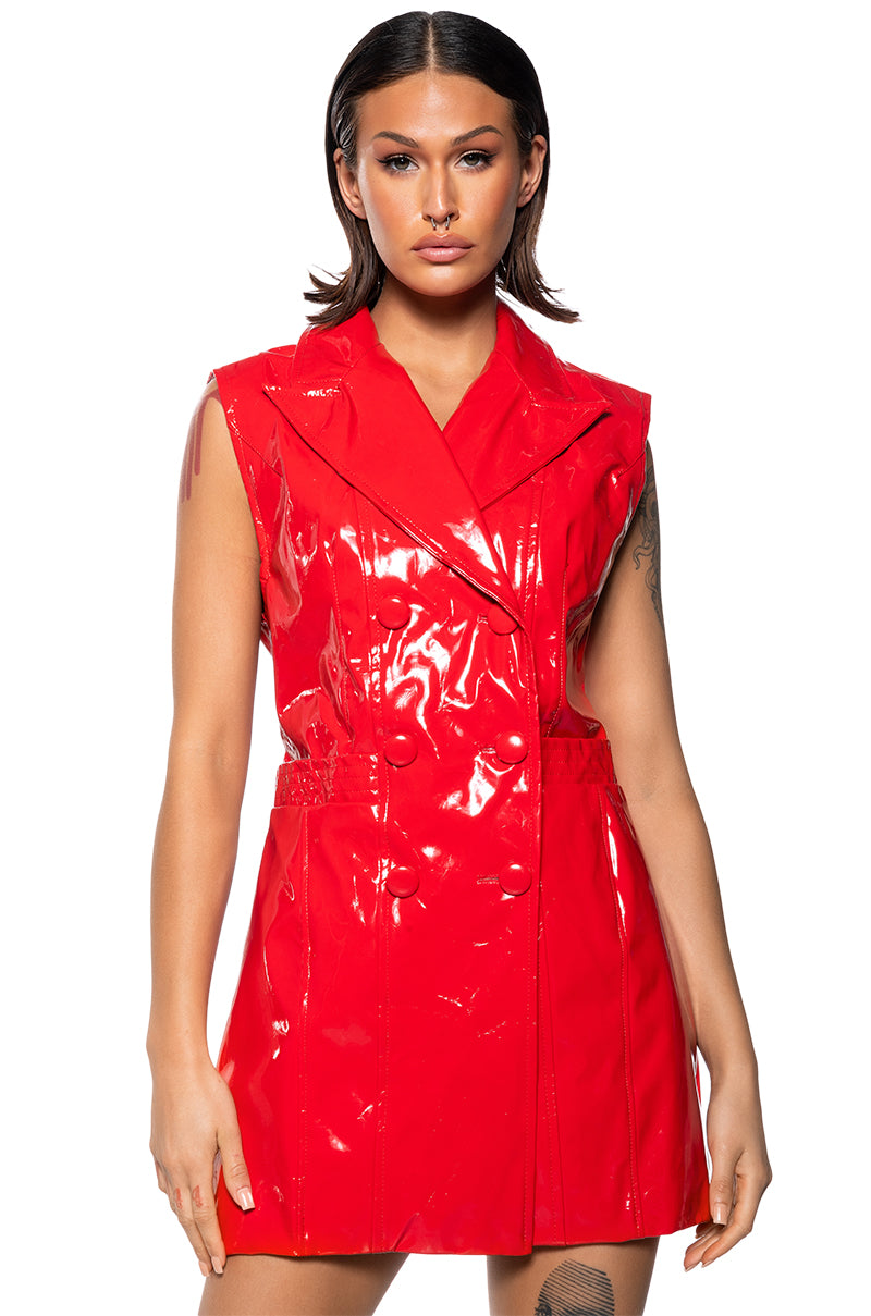 SIMPO RED PATENT VEST