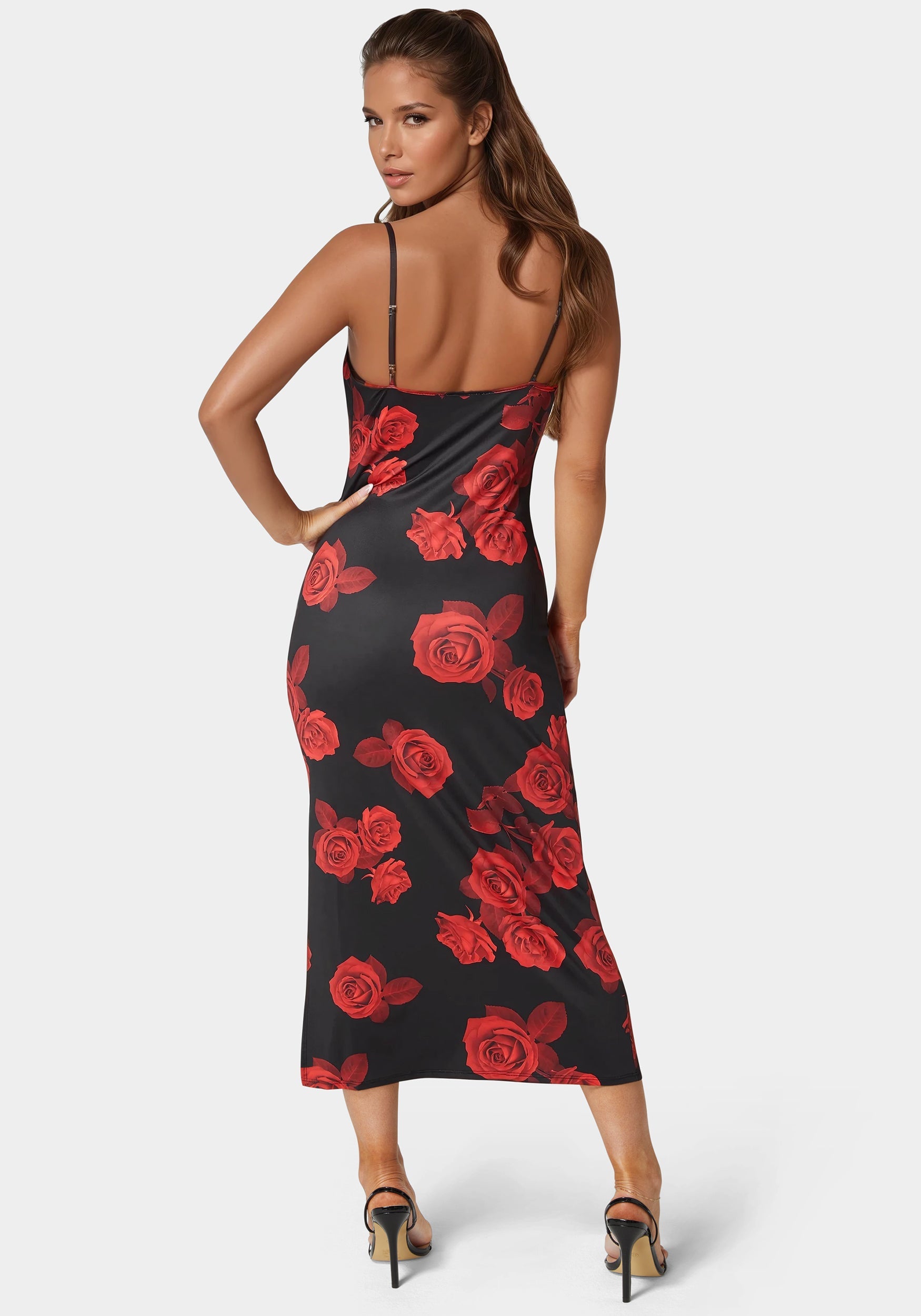 Printed Jersey Maxi Slip Dress