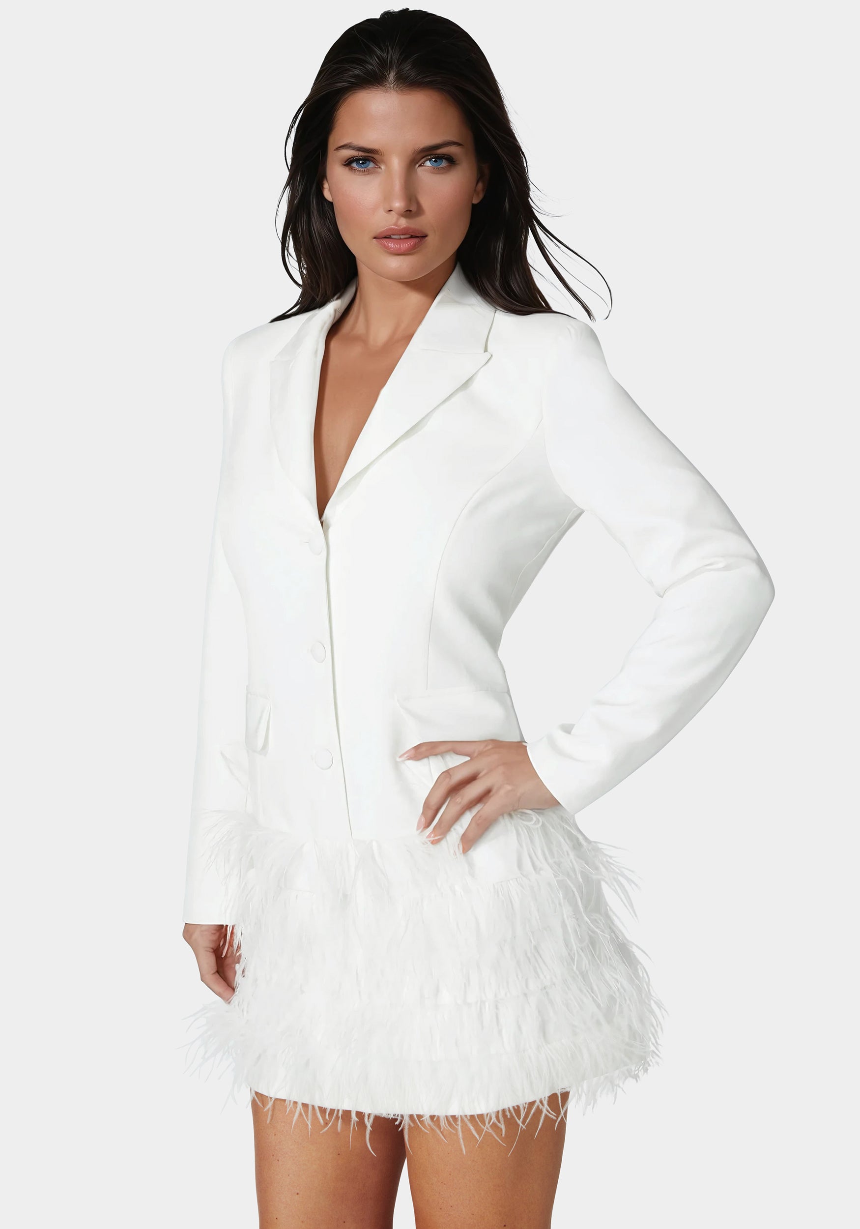 Feather Blazer Dress