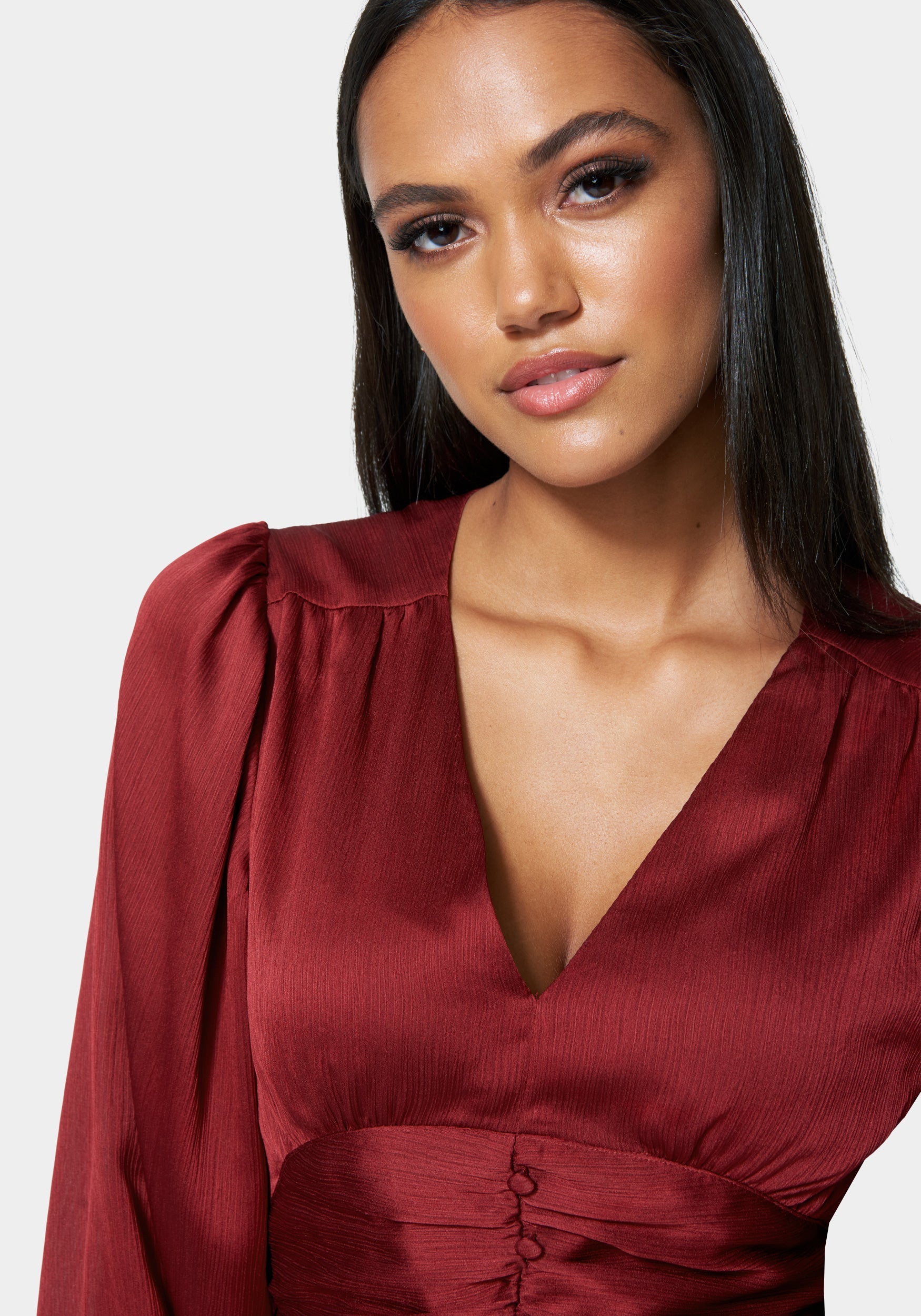 Deep V Front Button Top