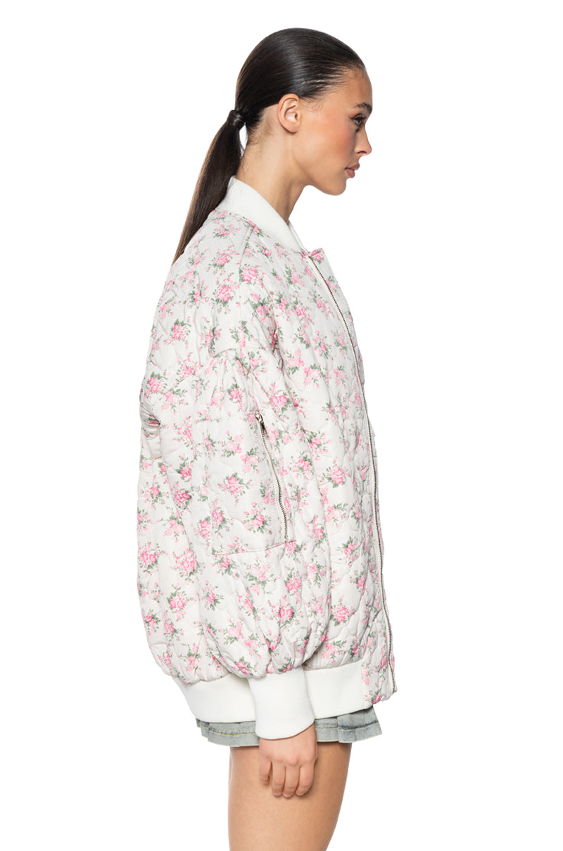 PALACE DRIVE FLORAL OVERSIZED BOMBER