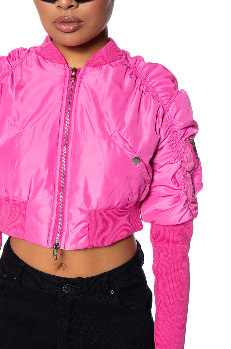 BABBS SKINNY ARM BOMBER JACKET