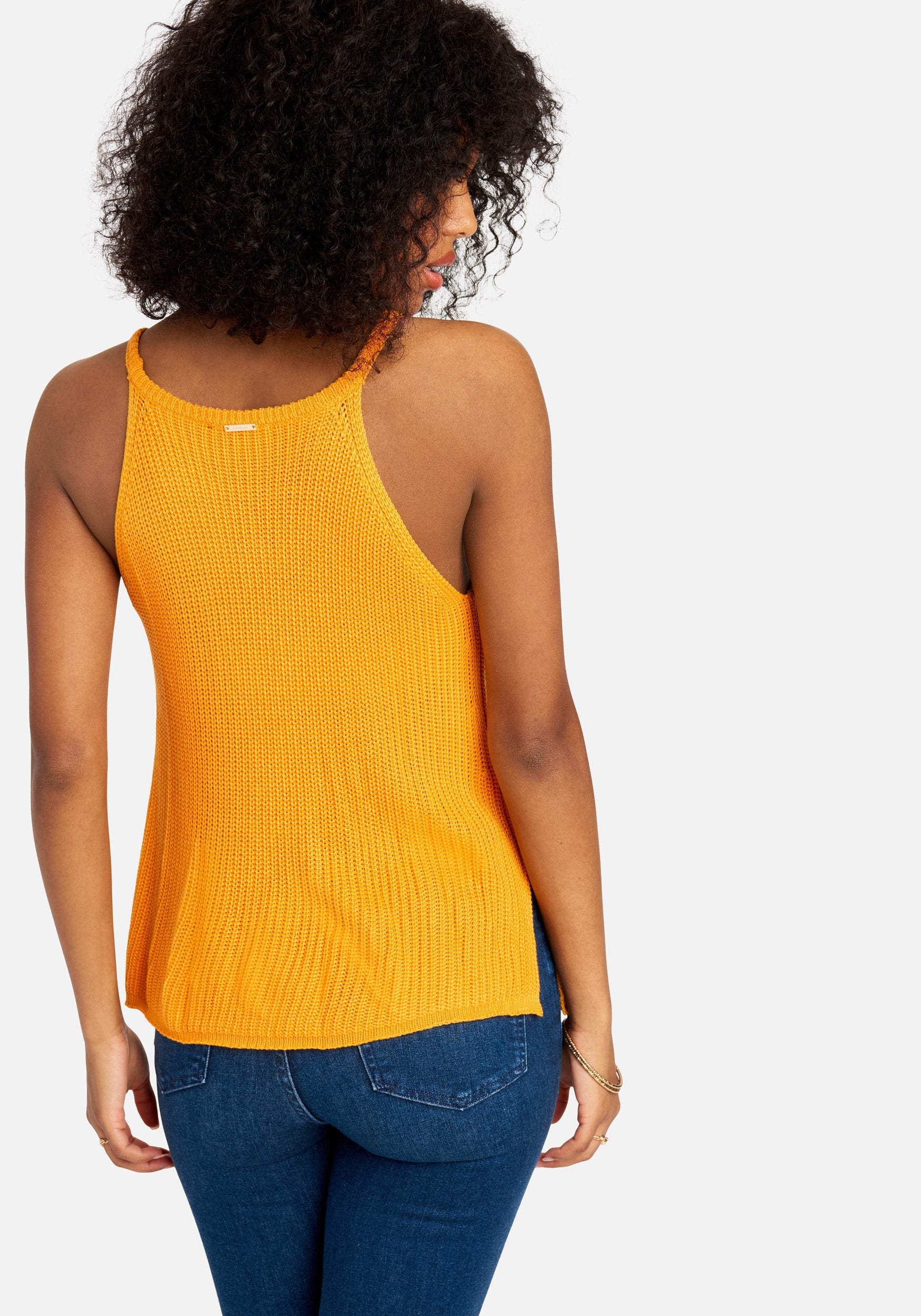 Pointelle Halter Sweater Top