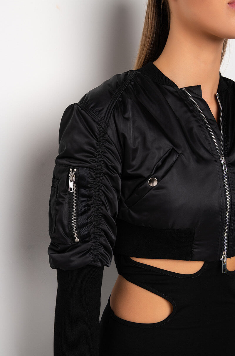 BABBS SKINNY ARM BOMBER JACKET