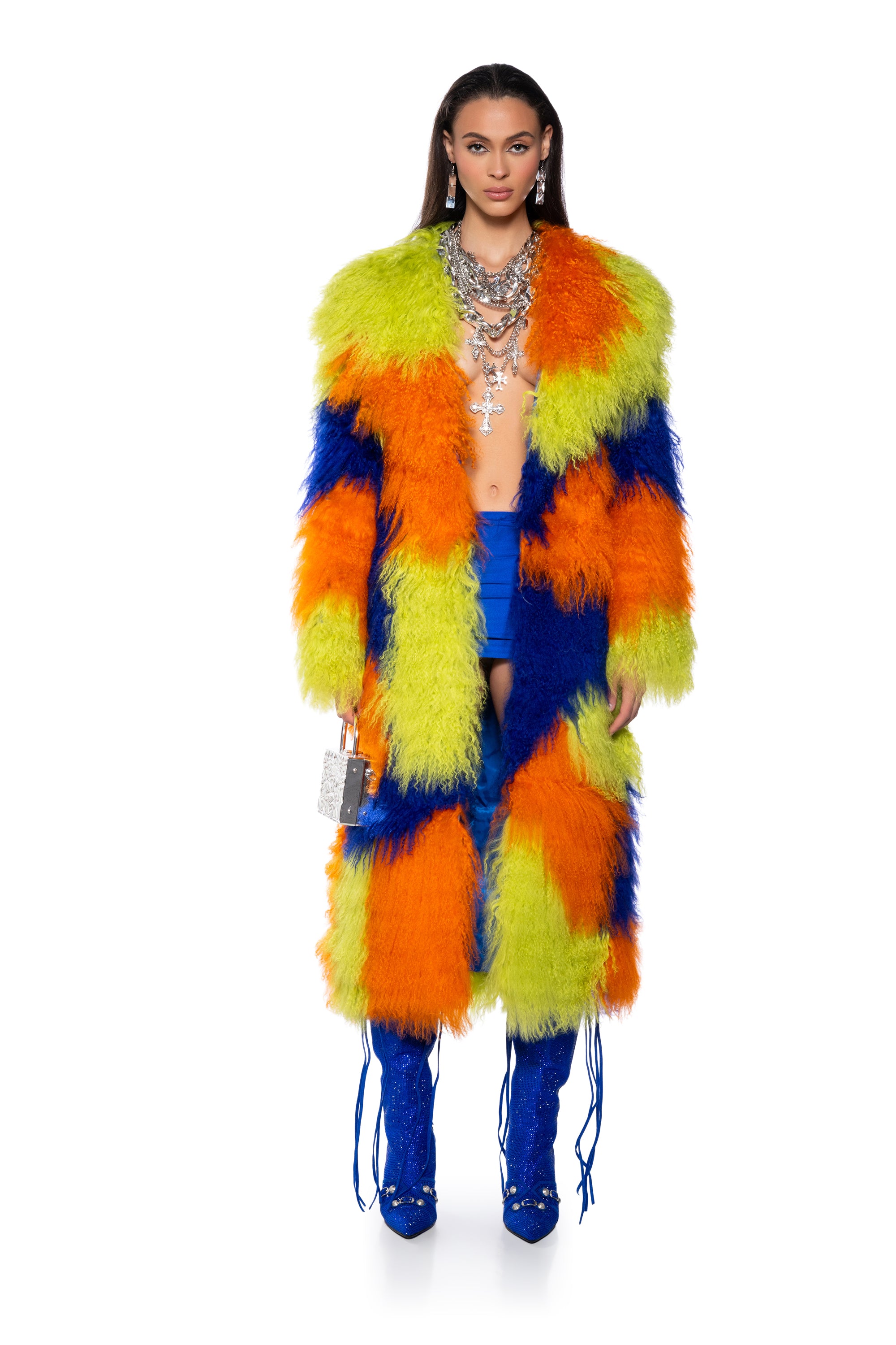 RIDAY REAL MOHAIR FUR TRENCH COAT