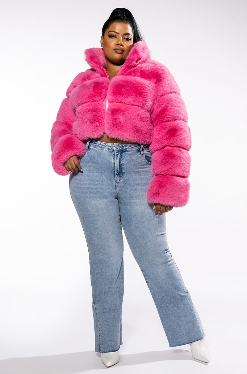 PLUS BARBZ FAUX FUR JACKET