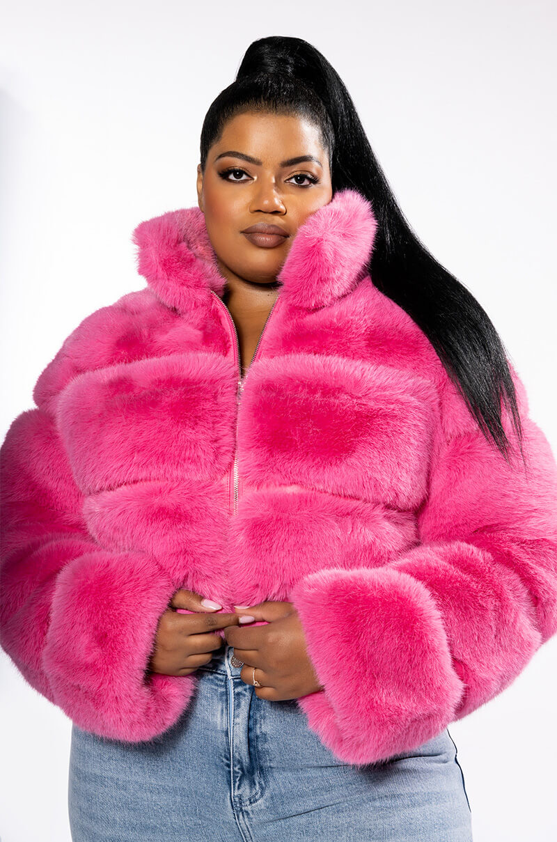 PLUS BARBZ FAUX FUR JACKET