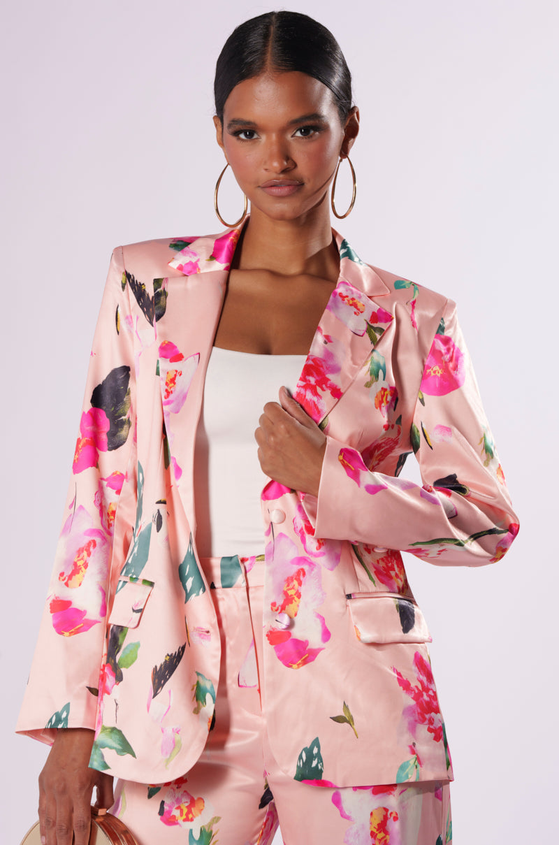 BLOSSOM SATIN BLAZER