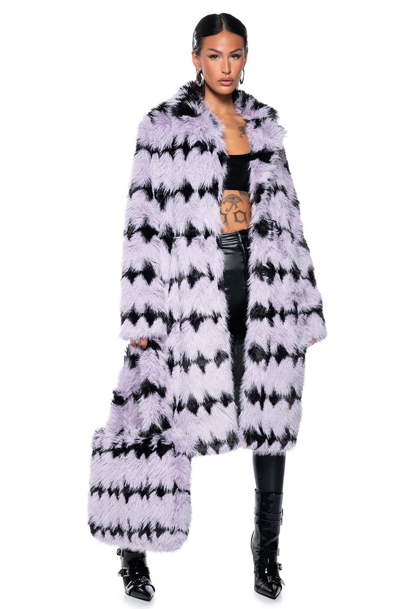 COCO LONG FAUX FUR WITH PATTERN